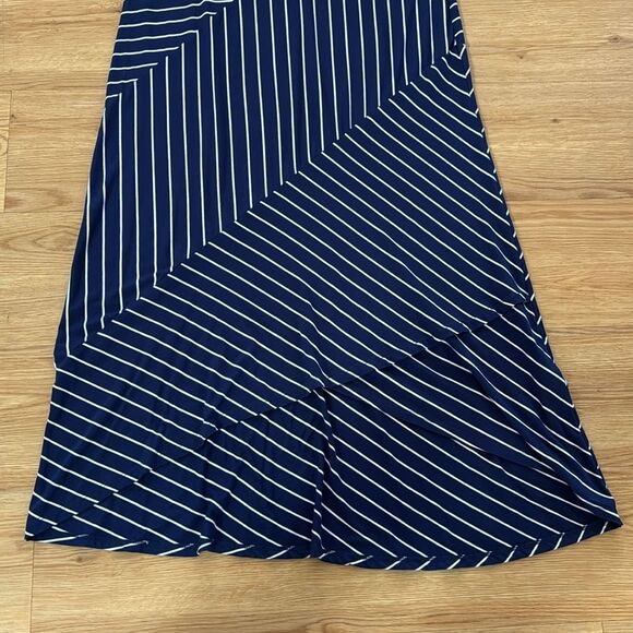 Soft Surroundings Elsie Maxi Dress Petite Medium Blue/White Stripe Stretch - Picture 3 of 6